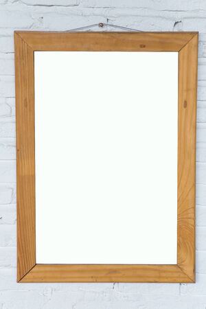 Blank wood picture frameの写真素材