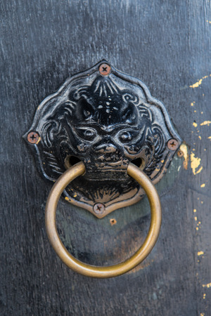 Chinese lion door knobの写真素材