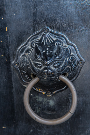 Chinese lion door knobの写真素材
