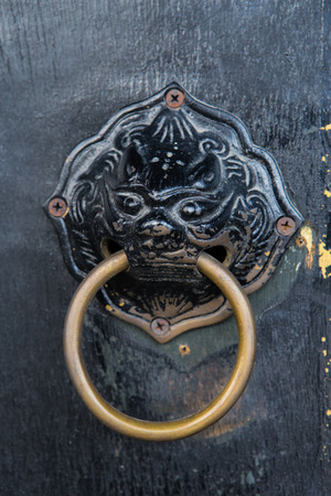 Chinese lion door knobの写真素材