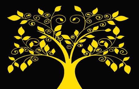 graphic tree  in the wallの写真素材