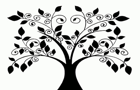 graphic tree  in the wallの写真素材