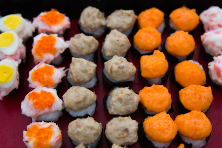 delicious sushi on  backgroundの写真素材