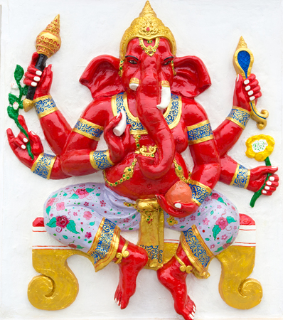 Ganesh isolated on white (God Success fo Hindu)の写真素材