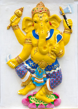 Ganesh isolated on white (God Success fo Hindu)の写真素材