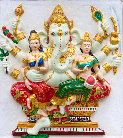 Ganesh isolated on white (God Success fo Hindu)の写真素材