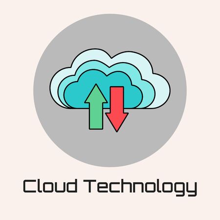 Cloud technology computing digital concept. Vector illustration.