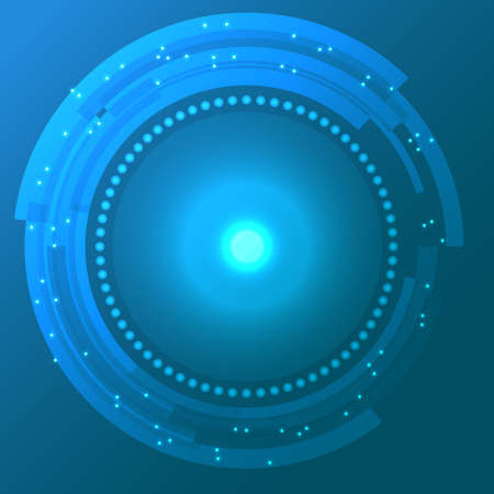Vector Cyan Abstract Background With Technology Circles.のイラスト素材