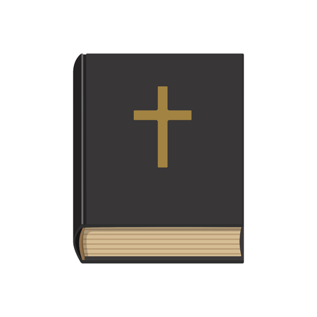 Flat style vector illustration of Holy Bible isolated on white. Church book.のイラスト素材