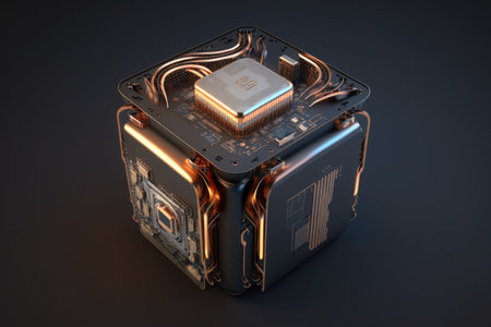 CPU on the Motherboard Generative AI Illustration.の写真素材