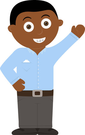 Black Business man Cartoon character vectorのイラスト素材
