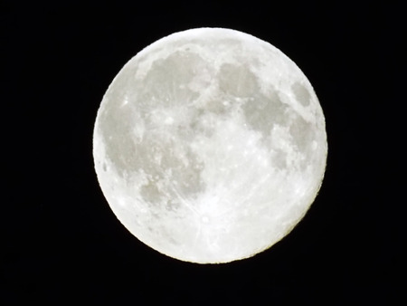 Moon photo on a black background of the night sky 47 times zoomの写真素材