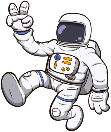 Cartoon Astronaut. Vector clip art illustration with simple gradients.のイラスト素材