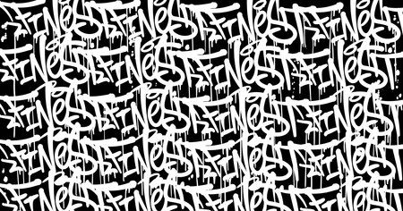 Abstract graffiti art background with scribble throw-up and tagging hand-drawn style. Street art graffiti urban theme for prints, patterns, banners, and textiles in vector format.のイラスト素材