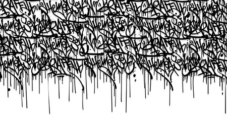 Abstract graffiti art background with scribble throw-up and tagging hand-drawn style. Street art graffiti urban theme for prints, patterns, banners, and textiles in vector format.のイラスト素材