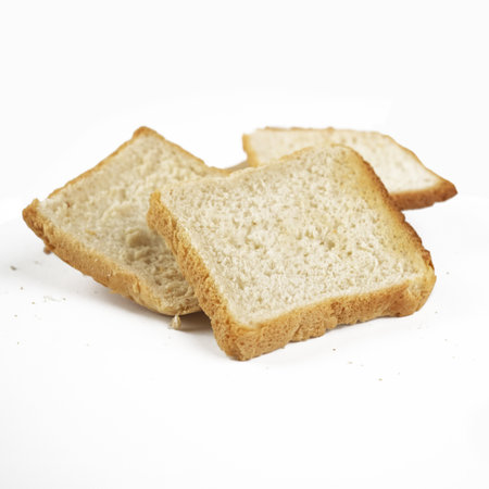 Sliced bread isolated on white background. selective focus.