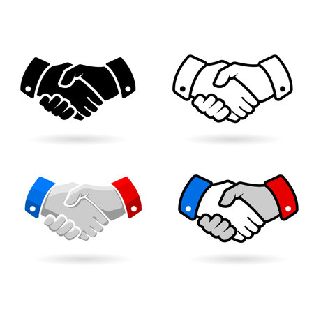 Handshake icon set on white background. vector illustration. eps 10.のイラスト素材