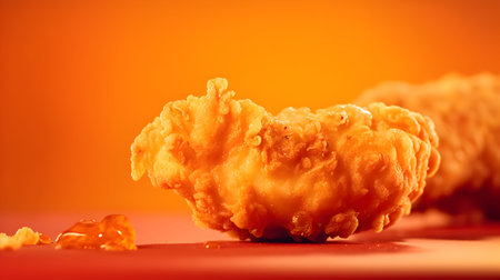 Placed on the table, the plate of fried tasty chicken nuggets enticed hungry onlookers with their golden-brown perfection.の写真素材
