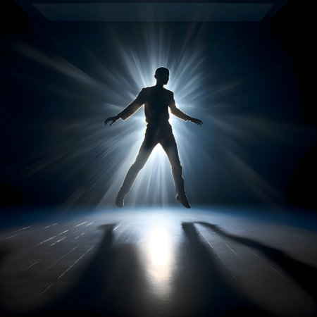 Vector illustration of a person in Black silhouette against a clean black background, capturing graceful forms.のイラスト素材