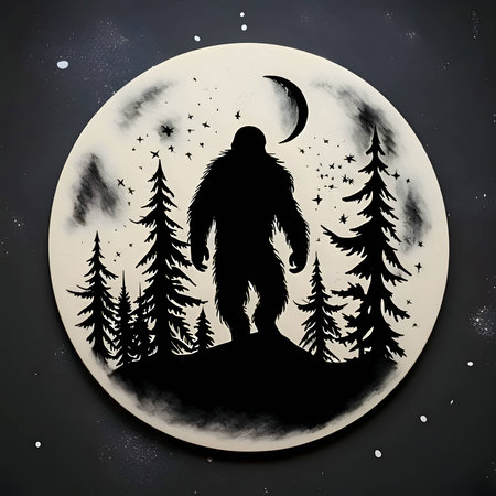 Vector illustration of a beast in black silhouette against a clean gray background, capturing graceful forms.のイラスト素材