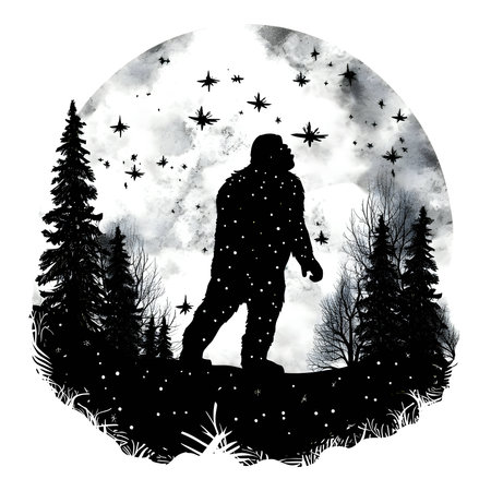 Vector illustration of a beast in black silhouette against a clean white background, capturing graceful forms.のイラスト素材