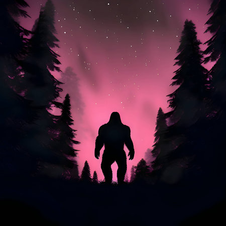 Vector illustration of a beast in black silhouette against a clean pink and black background, capturing graceful forms.のイラスト素材