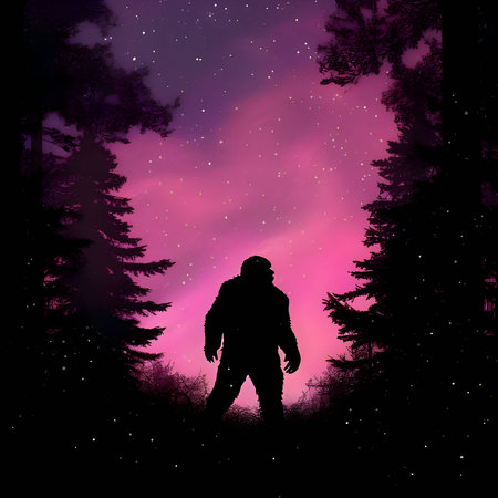 Vector illustration of a beast in black silhouette against a clean pink and black background, capturing graceful forms.のイラスト素材