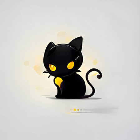 Vector illustration of a cat in black silhouette against a clean white background, capturing graceful forms.のイラスト素材