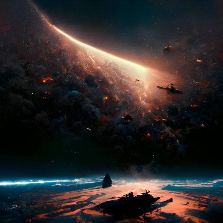 Space illustration. Space illustrationの写真素材