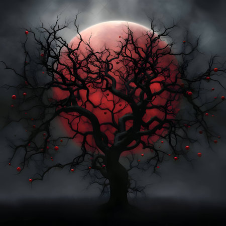 Vector illustration of a tree in black silhouette against a clean gray background, capturing graceful forms.のイラスト素材