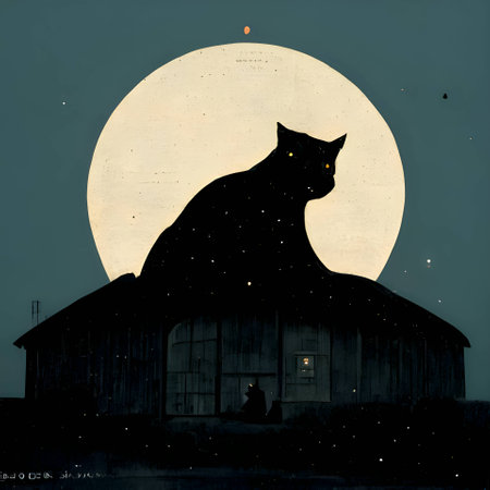 Vector illustration of a cat in black silhouette against a clean gray background, capturing graceful forms.のイラスト素材