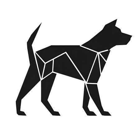 Vector illustration of a dog in black silhouette against a clean white background, capturing graceful forms.のイラスト素材