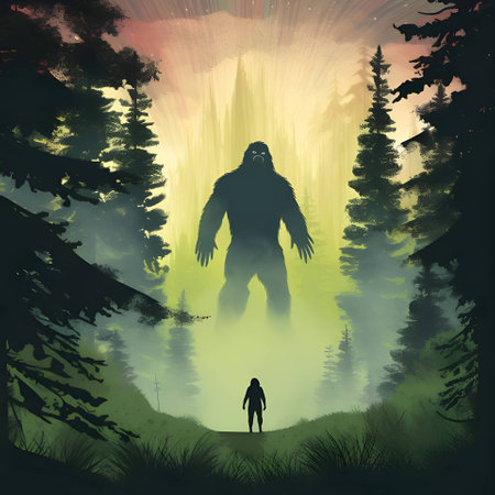 Vector illustration of a best in black silhouette against a clean green background, capturing graceful forms.のイラスト素材