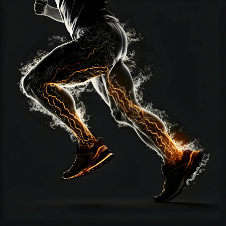 Vector illustration of a body on the move in black silhouette against a clean dark background, capturing graceful forms.のイラスト素材