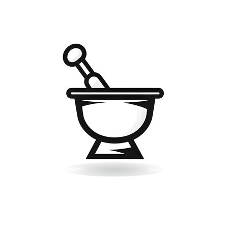 Vector illustration of a herbal bowl in black icon against a clean white background, capturing graceful forms.のイラスト素材