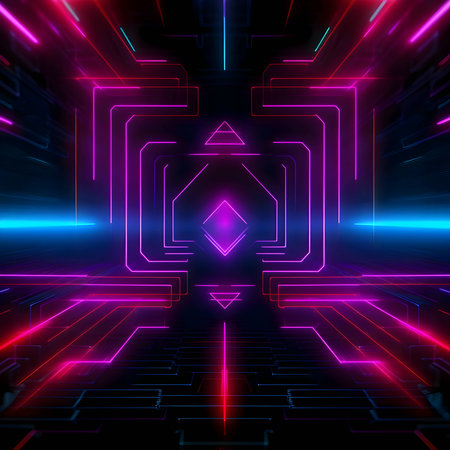 Abstract background adorned with shimmering and vibrant lights, creating a mesmerizing display of colors and radiance.のイラスト素材