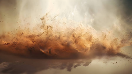 Abstract backdrop showcasing swirling patterns of sandy fog, creating a mesmerizing and atmospheric visual.のイラスト素材