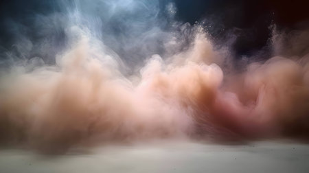 Abstract backdrop engulfed in swirling tendrils of smoke, creating a mysterious and dynamic visual effect.のイラスト素材