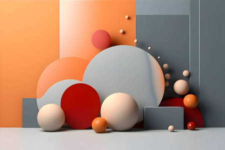 An abstract background adorned with a multitude of colorful geometric shapes, including circles and spirals, creating a lively and captivating visual composition.のイラスト素材