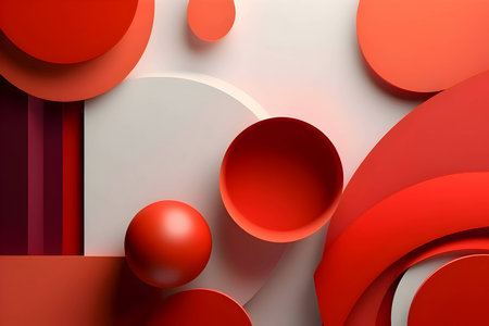 An abstract background adorned with a multitude of colorful geometric shapes, including circles and spirals, creating a lively and captivating visual composition.のイラスト素材