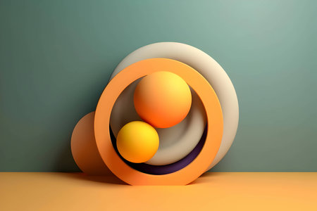 An abstract background adorned with a multitude of colorful geometric shapes, including circles and spirals, creating a lively and captivating visual composition.のイラスト素材