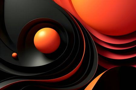 An abstract background adorned with a multitude of colorful geometric shapes, including circles and spirals, creating a lively and captivating visual composition.のイラスト素材