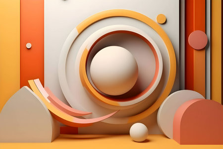 An abstract background adorned with a multitude of colorful geometric shapes, including circles and spirals, creating a lively and captivating visual composition.のイラスト素材
