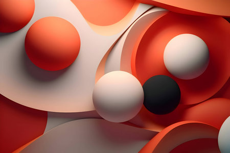An abstract background adorned with a multitude of colorful geometric shapes, including circles and spirals, creating a lively and captivating visual composition.のイラスト素材