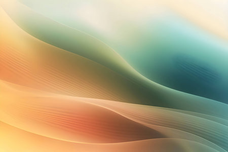 An abstract background featuring a combination of green and orange color lines and waves, creating a visually captivating and dynamic composition.のイラスト素材