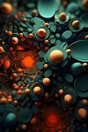 A 3D abstract background wallpaper featuring a modern and creative mix of lines, shapes, and multicolor elements, creating a visually captivating and dynamic design.のイラスト素材