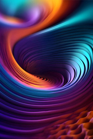 Liquid 3D lines and waves come together to form an abstract background wallpaper with a visually captivating and dynamic design, evoking movement and fluidity.のイラスト素材