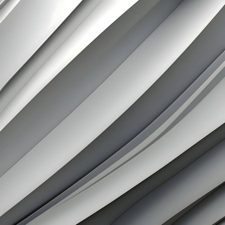 A 3D illustration on a white background featuring lines and shadows creates an abstract background wallpaper with a visually captivating and dynamic design.のイラスト素材