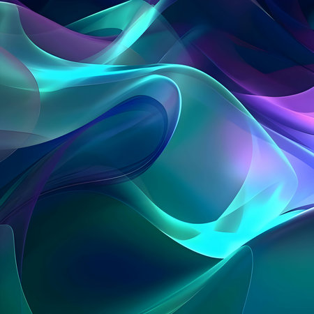Smooth lines in blue, pink, and green colors combine to create a visually captivating and harmonious abstract background wallpaper.のイラスト素材