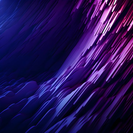 Purple 3D lines create an abstract background wallpaper with a visually captivating and dynamic design, adding depth and vibrancy to the composition.のイラスト素材
